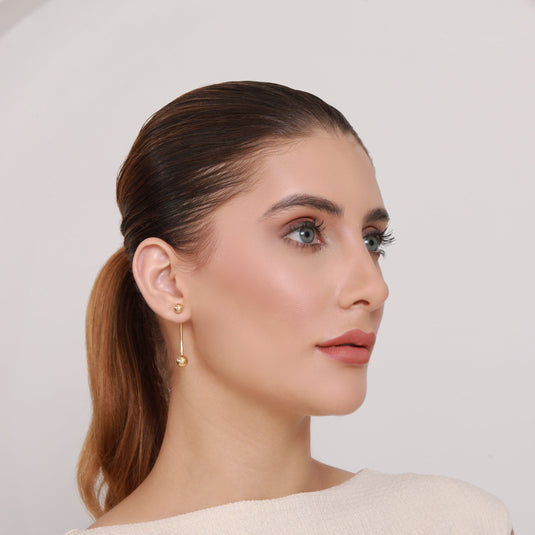 Golden Arc 925 Sterling Silver Earrings