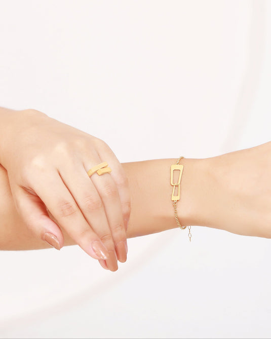 Golden Charm 925 Sterling Silver Bracelet Model