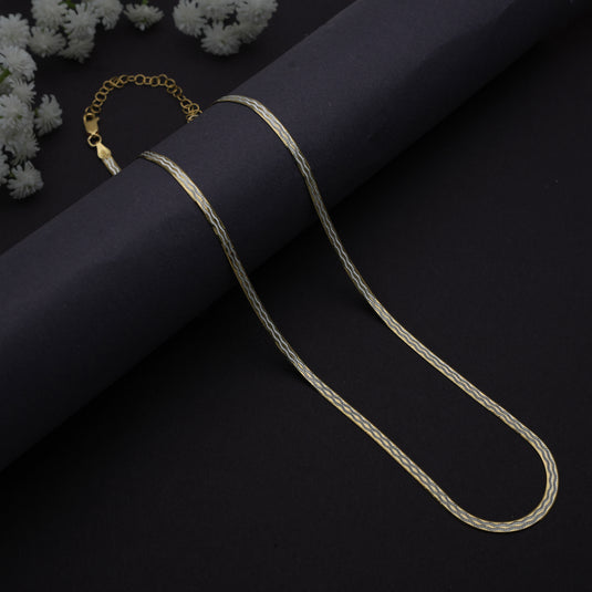 Golden Reversible Italian Snake Chain 925 Sterling Silver