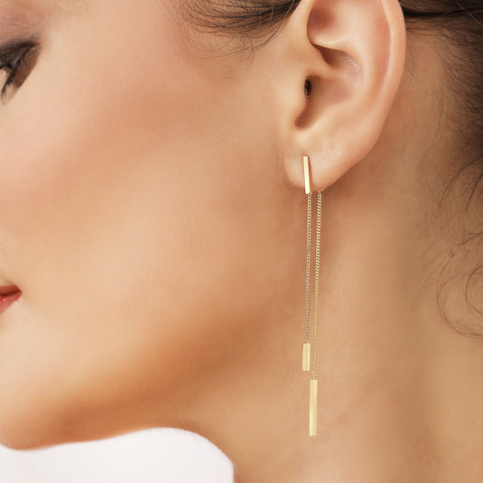 Golden Veil 925 Sterling Silver Earrings