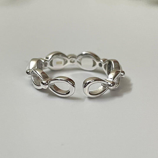 Ivory Glint Band 925 Sterling Silver Ring Back