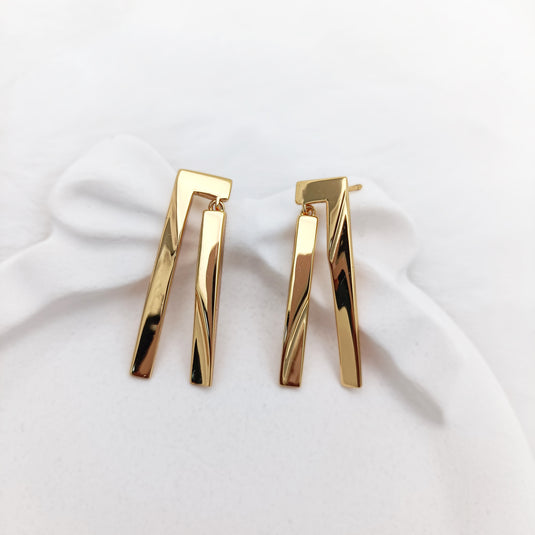 Linear Luxe Danglers 925 Sterling Silver Earrings