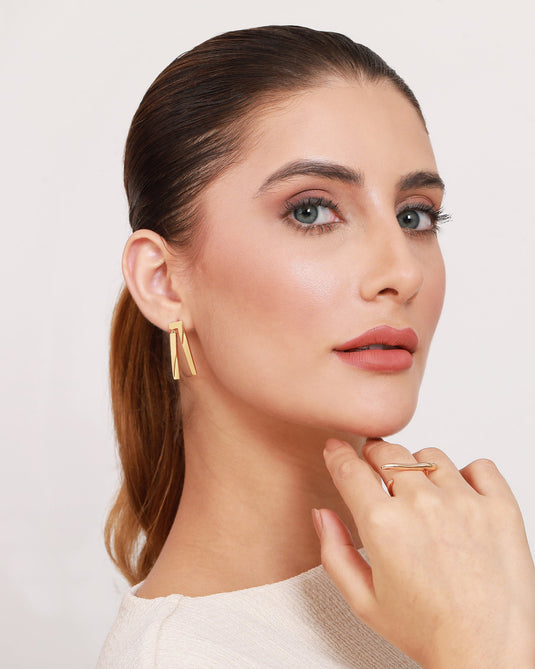 Linear Luxe Danglers 925 Sterling Silver Earrings Model 
