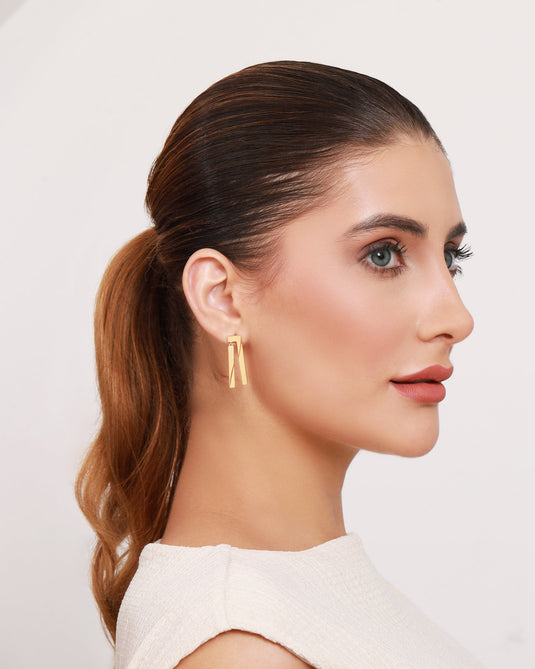 Linear Luxe Danglers 925 Sterling Silver Earrings Model 