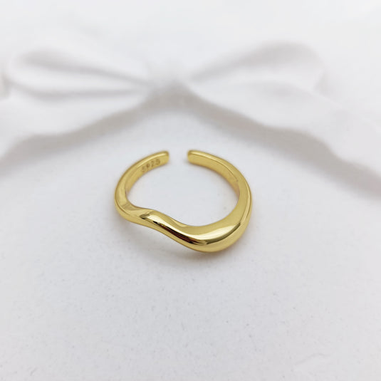 Molten Wave 925 Sterling Silver Ring