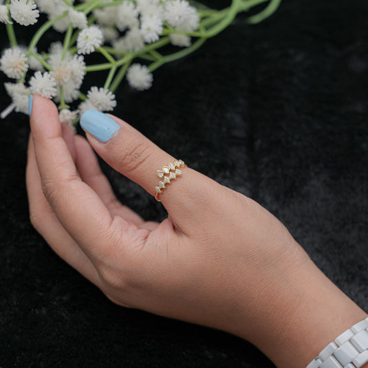Twinkle Trail 925 Silver Gold Polish Ring