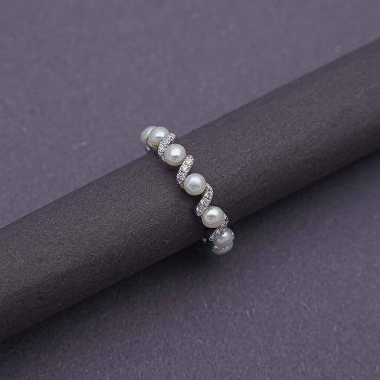 Pearl Twirl 925 Sterling Silver Ring