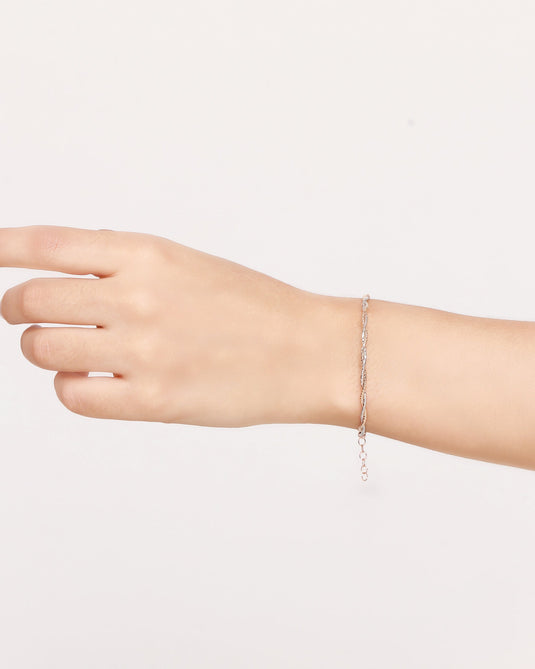 Rope 2 Tone Italian Bracelet- 925 Sterling Silver Model 