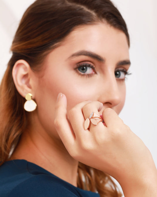 Rosé Luxe Statement 925 Sterling Silver Ring Model 