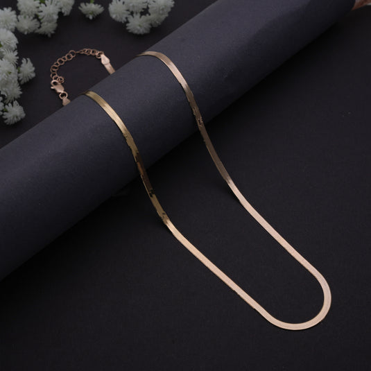 Rose Gold Reversible Italian Snake Chain 925 Sterling Silver