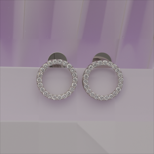 Round Lab Grown Diamonds Earrings– 14KT White Gold