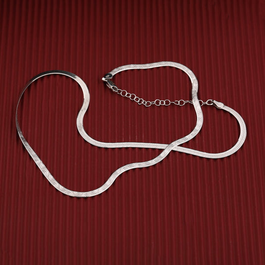 Silver Reversible Italian Snake Chain 925 Sterling Silver