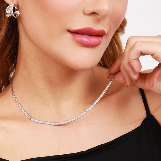 Silver Reversible Italian Snake Chain 925 Sterling Silver Model