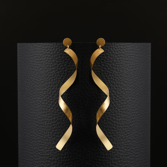 Spirale di Luce Gold Polish 925 Italian Sterling Silver Earrings