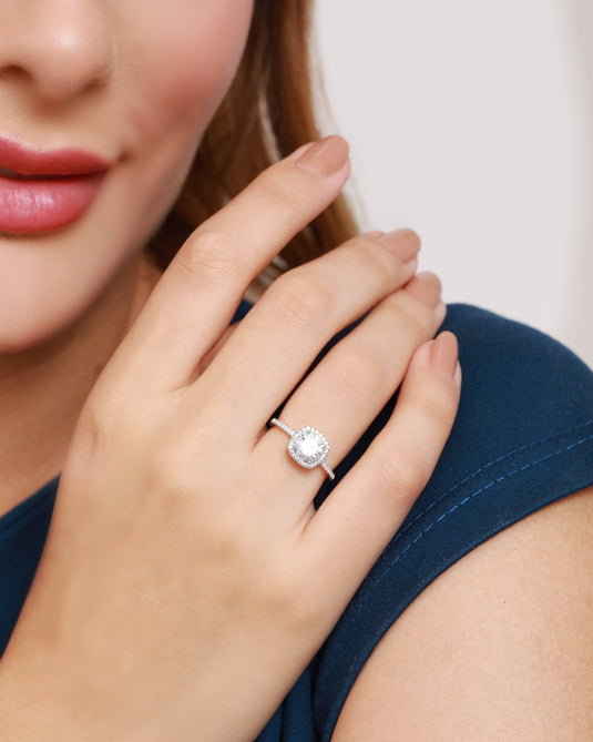 Timeless Spark Solitaire 925 Adjustable Sterling Silver Ring Model