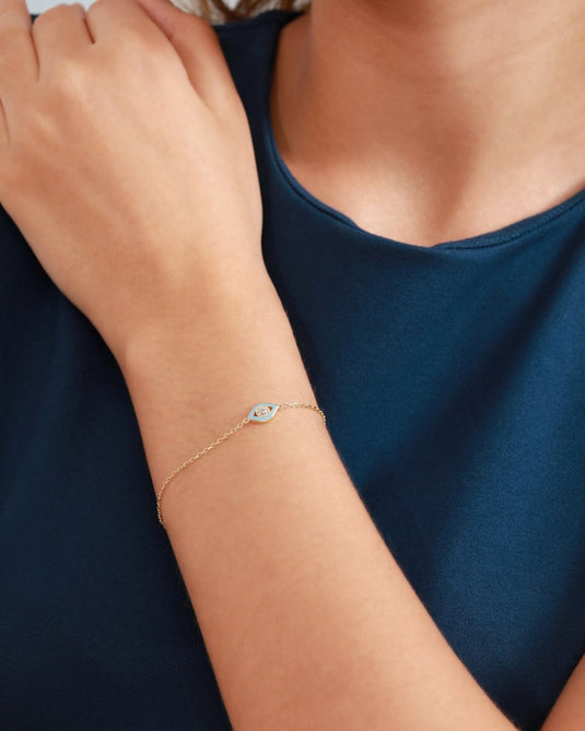 Blue Aura Evil Eye 925 Sterling Silver Bracelet - iAMORY