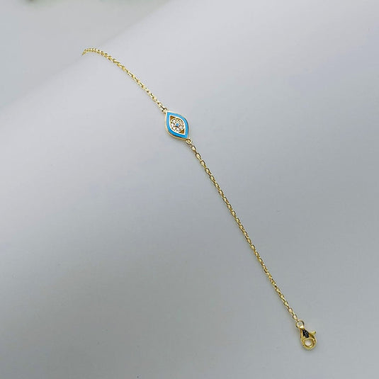 Blue Aura Evil Eye 925 Sterling Silver Bracelet - iAMORY