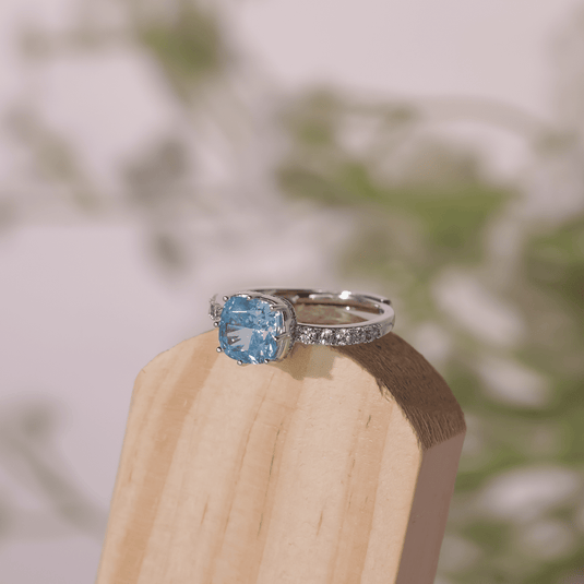 Blue Crushed Ice Sparkling Ring SIDE