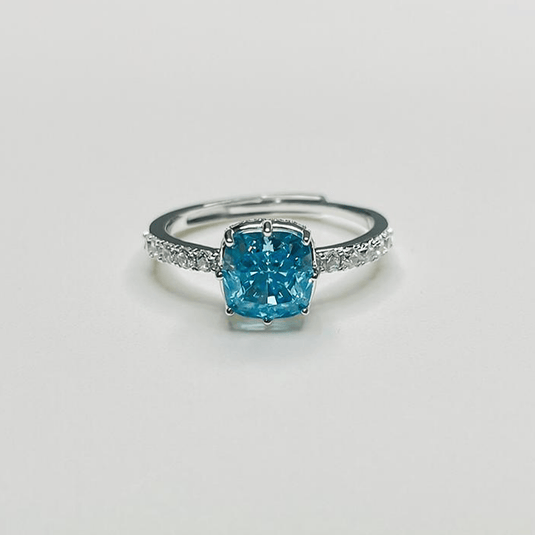 Blue Crushed Ice Sparkling 925 Sterling Silver Ring