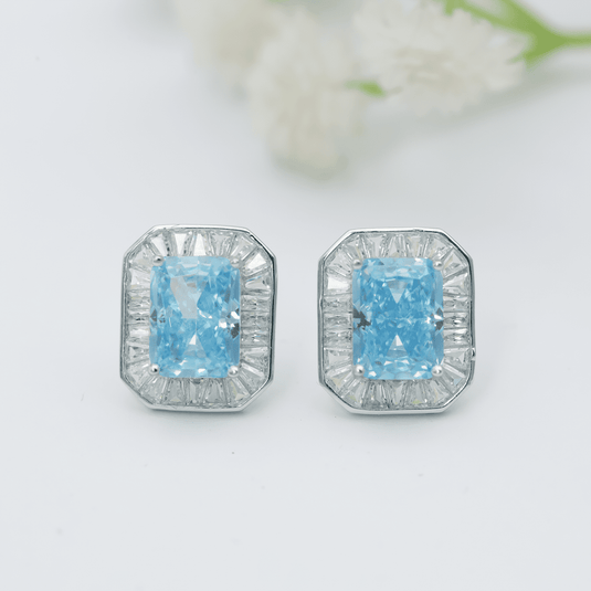Blue Ice Sparkling  925 Sterling Silver Studs
