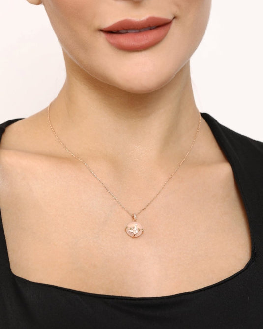 Butterfly Halo Chain Pendant Gold Plated 92 Sterling Silver - iAMORY