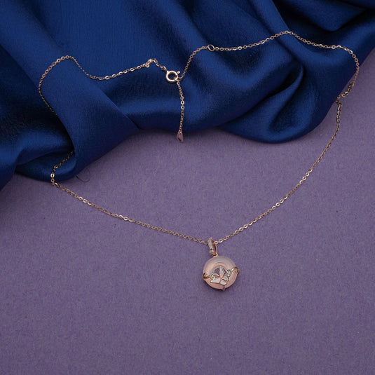 Butterfly Halo Chain Pendant Gold Plated 92 Sterling Silver - iAMORY