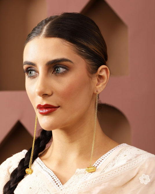 Dejhoor - Sanskriti Sutra 925 Sterling Silver Earrings - iAMORY