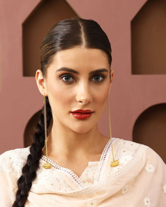 Dejhoor - Sanskriti Sutra 925 Sterling Silver Earrings - iAMORY