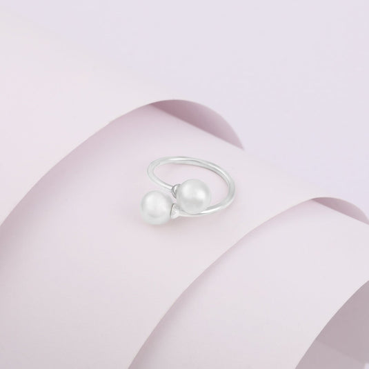Duo Pearl 925 Sterling Silver Ring - iAMORY
