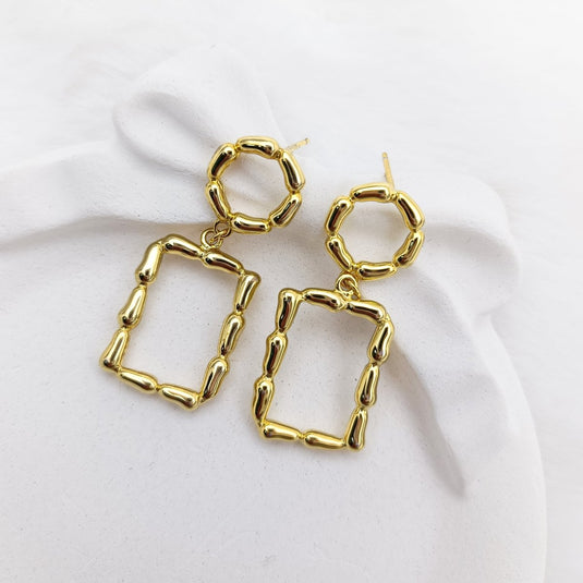 Elemental Frame Danglers 925 Sterling Silver Earrings - iAMORY