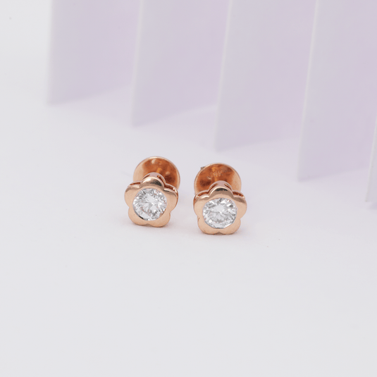 Flower Pointer Earrings – 14KT Rose Gold