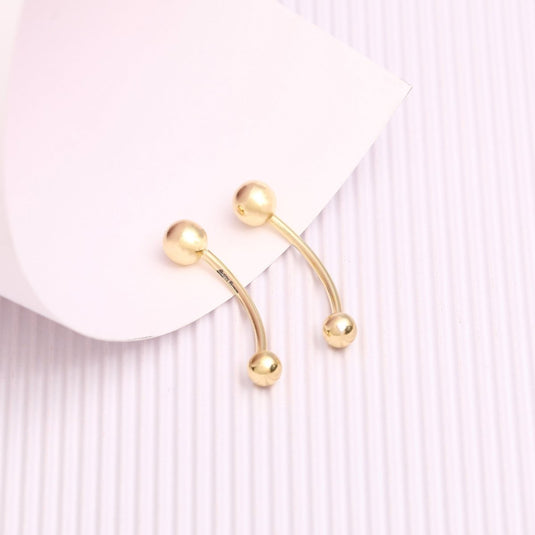 Golden Arc 925 Sterling Silver Earrings - iAMORY