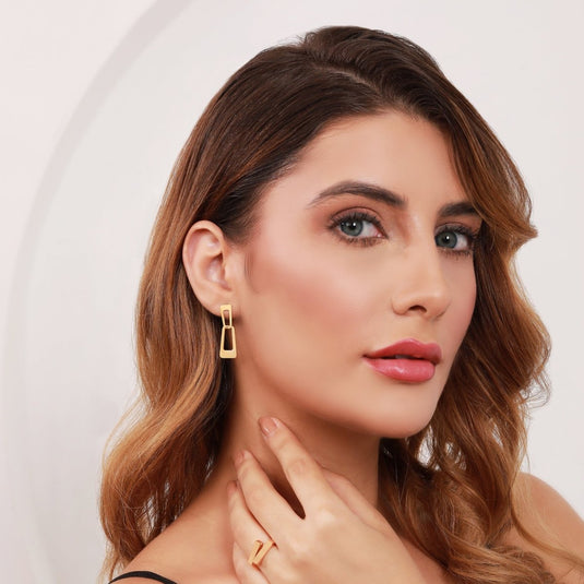 Golden Charm 925 Sterling Silver Earrings - iAMORY