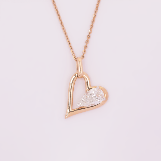 Heartlight Grace 14KT Rose Gold Pendant front angle