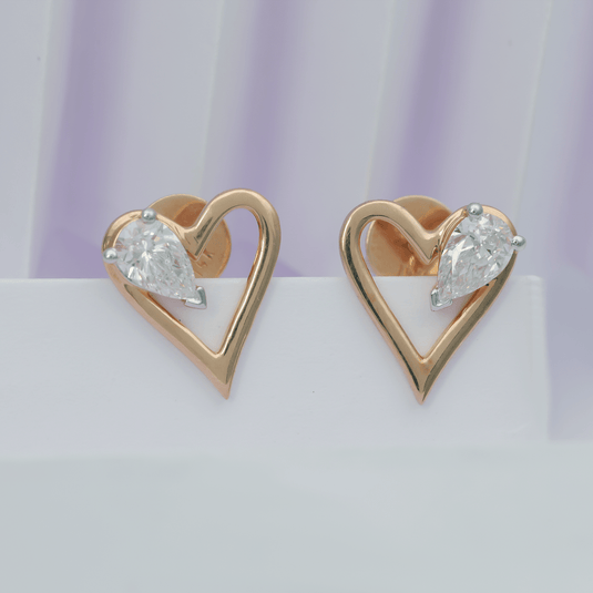 Heartlight Grace Stud Earrings – 14KT Rose Gold front angle