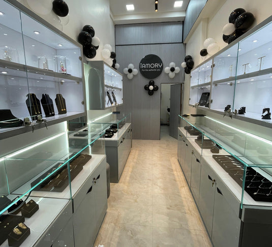 iAMORY first 925 silver jewellery store inside view in Chandivali Powai Mumbai, India