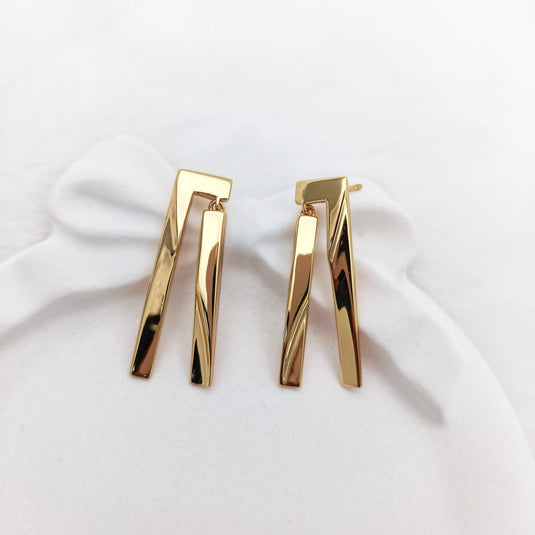 Linear Luxe Danglers 925 Sterling Silver Earrings - iAMORY