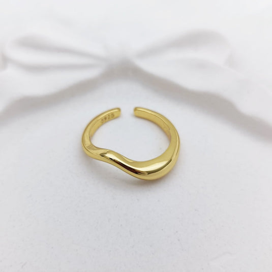 Molten Wave 925 Sterling Silver Ring - iAMORY