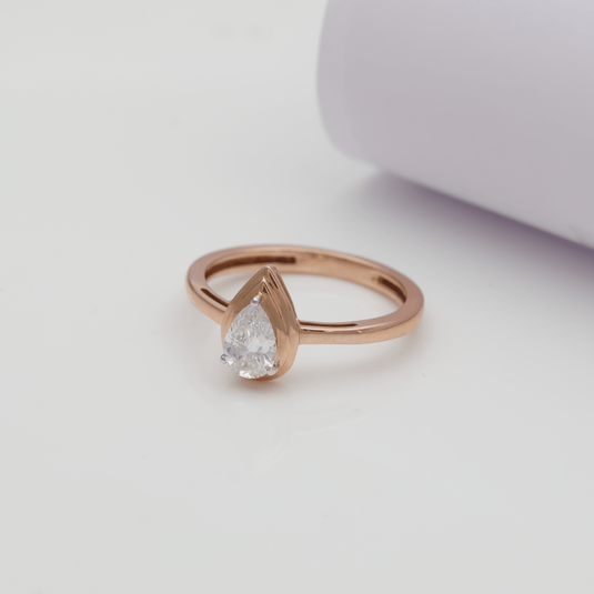 Pear Shape Solitaire Ladies Ring– 14KT Rose Gold
