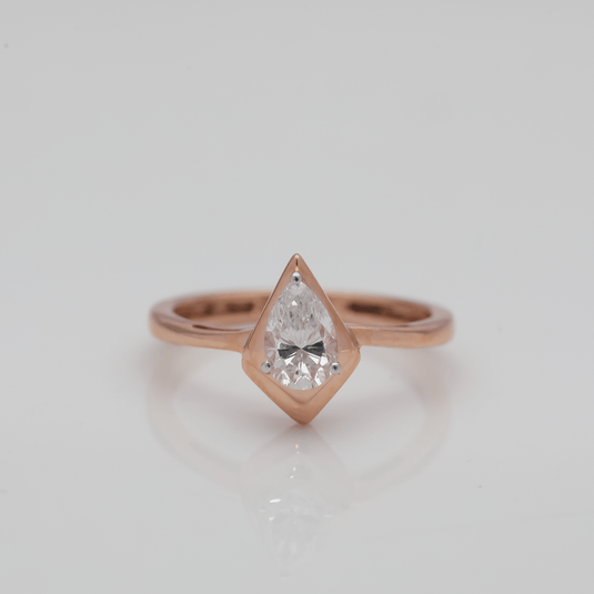 Pear Solitaire Ladies Ring– 14KT Rose Gold
