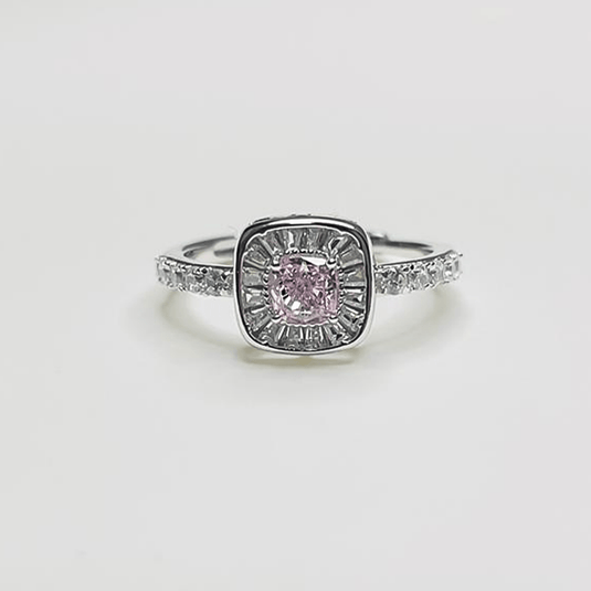 Pink Crown Sparkling 925 Sterling Silver Ring - iAMORY
