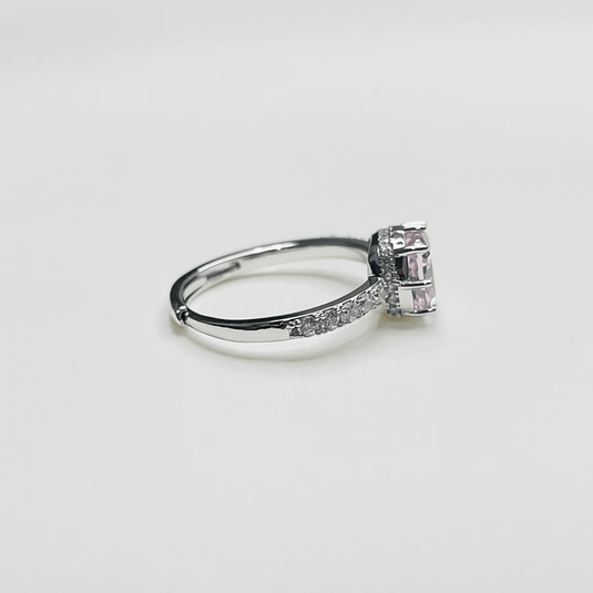 Rosé Crushed Ice Sparkling 925 Sterling Silver Ring