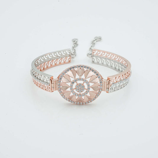Rose Gold & Silver Elegant Kada For Women