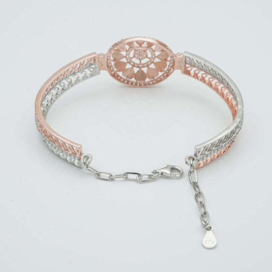 Rose Gold & Silver Elegant Kada For Women