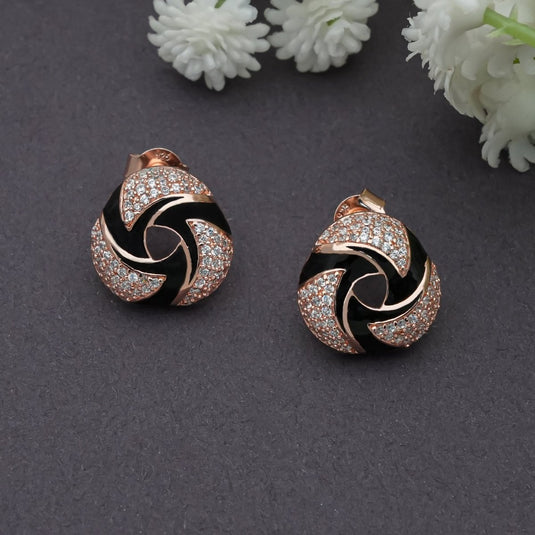 Rose Gold & Silver Midnight Bloom Earring - iAMORY
