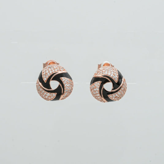 Rose Gold & Silver Midnight Bloom Earring - iAMORY