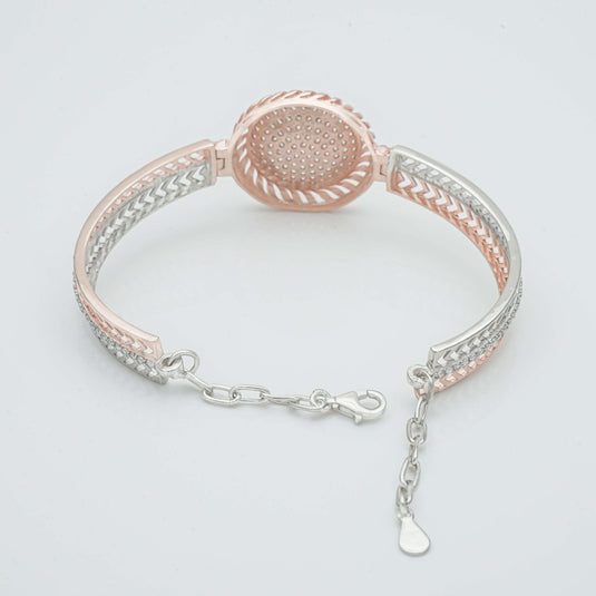 Rose Gold & Silver Watch CZ Kada For Women - iAMORY