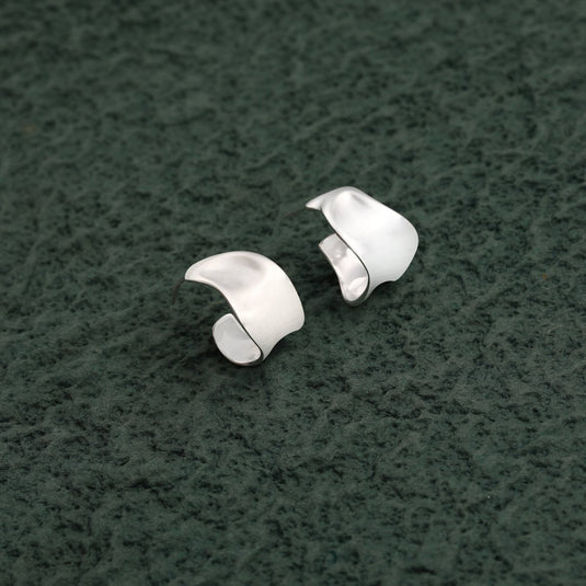 Sculpted Shine Hoops 925 Sterling Silver Earrings - iAMORY