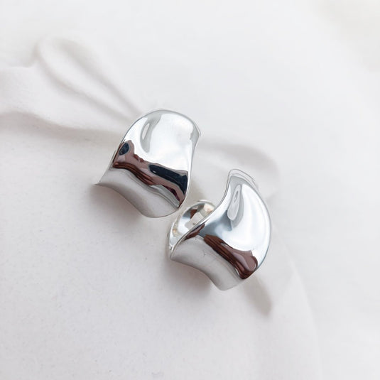 Sculpted Shine Hoops 925 Sterling Silver Earrings - iAMORY