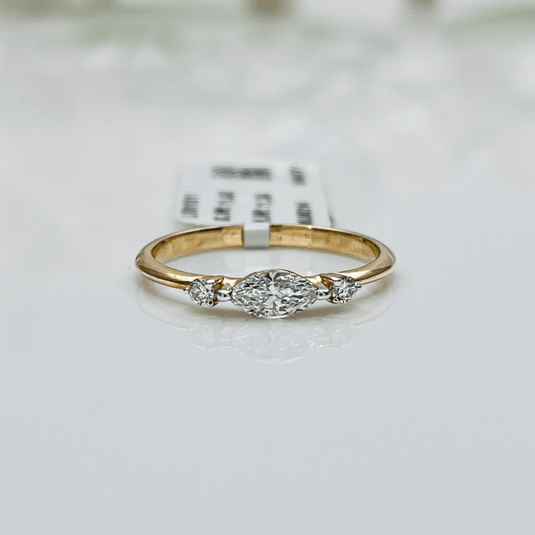 Sleek Marquise Diamond Ladies Ring – 14KT Yellow Gold - iAMORY
